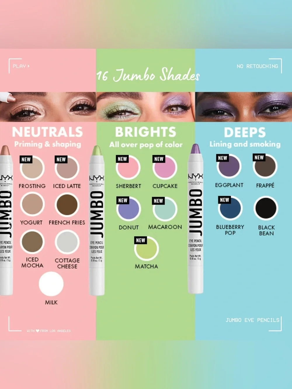 NYX Jumbo Eye Pencil All-In-One Eyeshadow Eyeliner Pencil - Matcha, NEW
